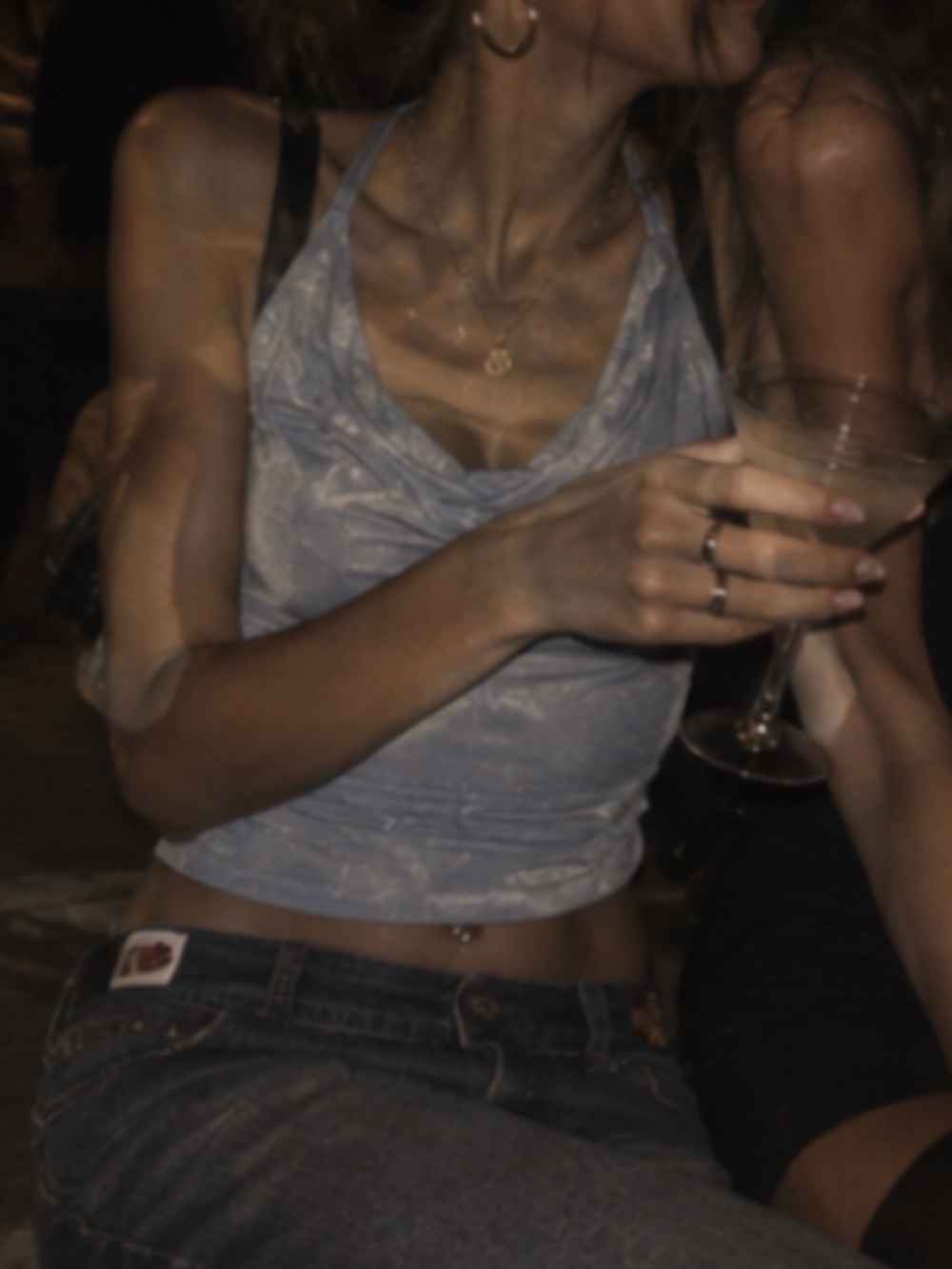 light blue party top